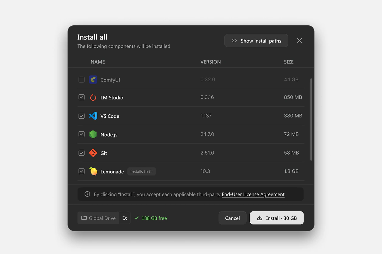 Group install overlay