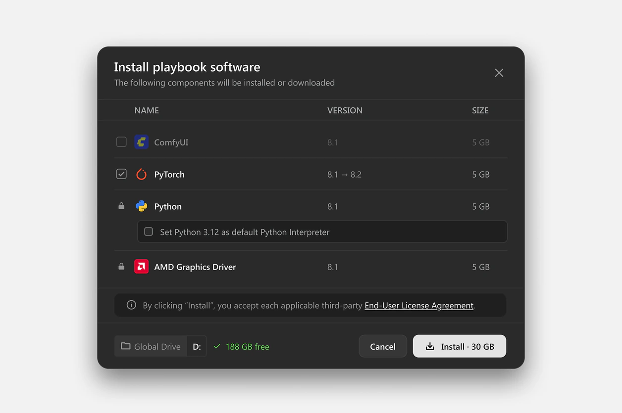 Install overlay with a global drive selector