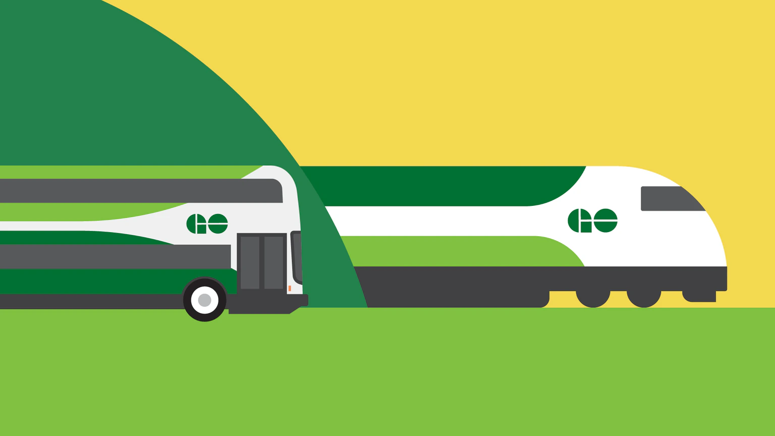 GO Transit bus and train
