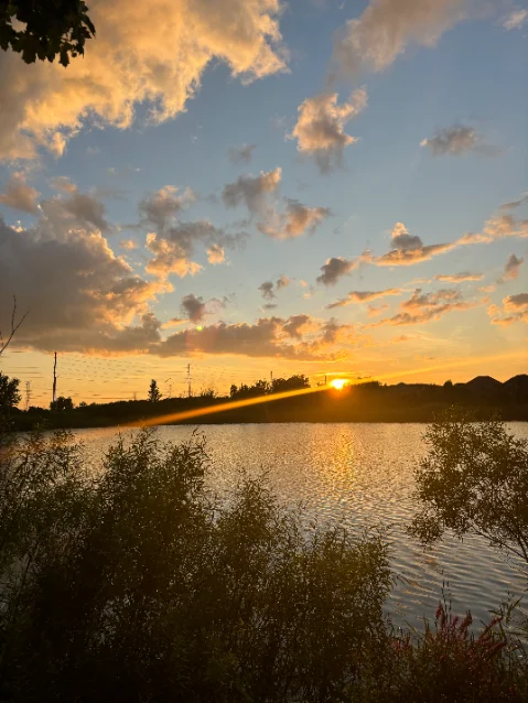 Walking and enjoying beautiful sunsets