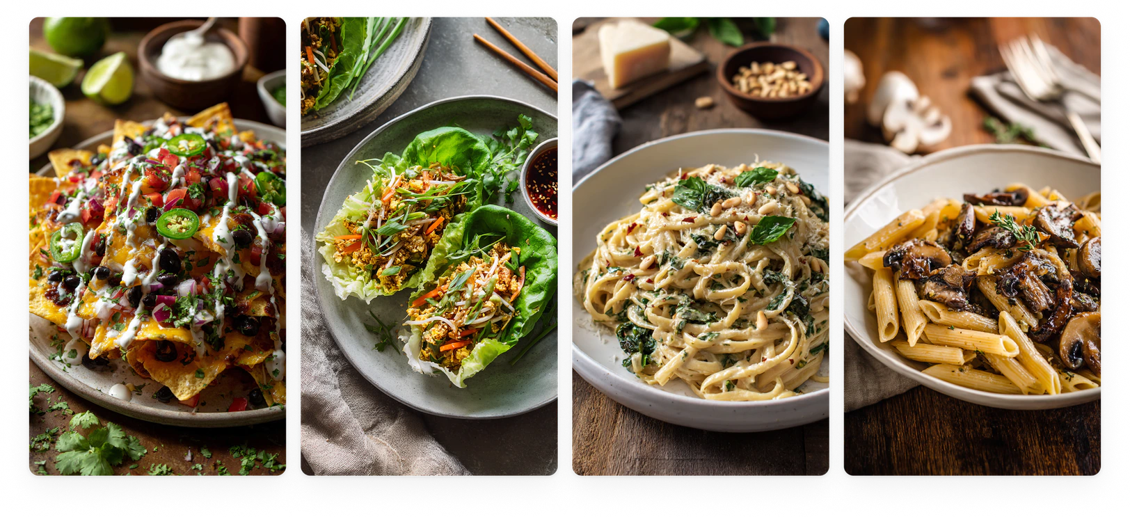 Recipe images across dietary categories from one template
