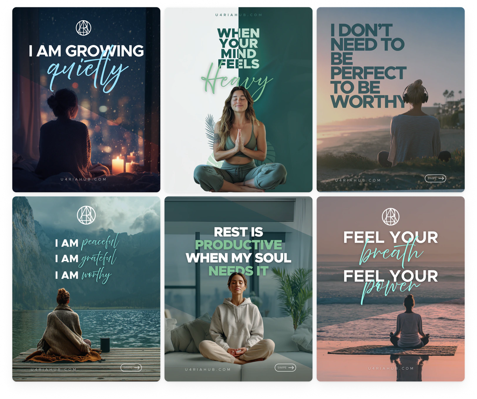 Instagram posts — Midjourney output beside the Canva refinement