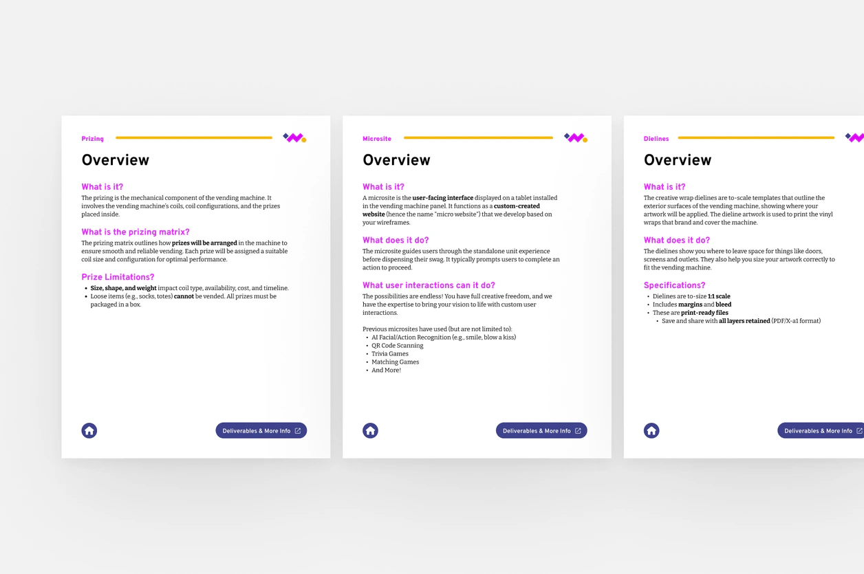 Deliverables-first layout